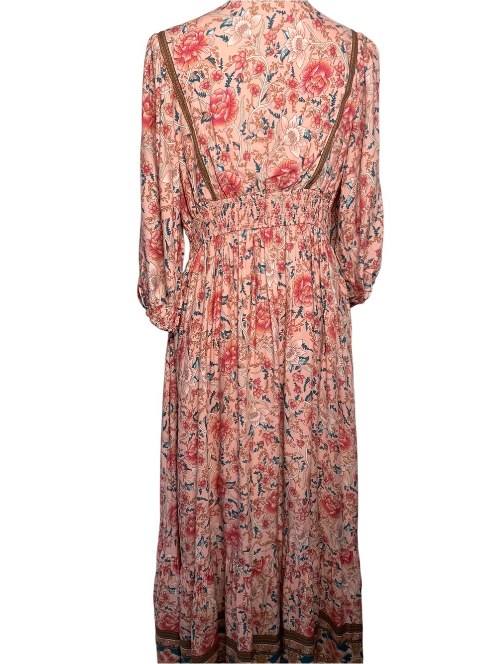 In Loom Coral-Pink Floral Maxi Dress - Picture 4 of 8